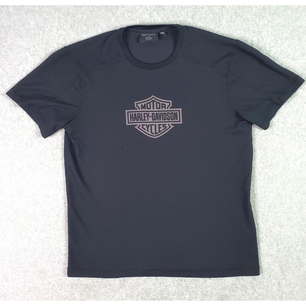 Harley-Davidson Shirt Mens Large Black Bar & Shield Motorcycle Graphic Tee